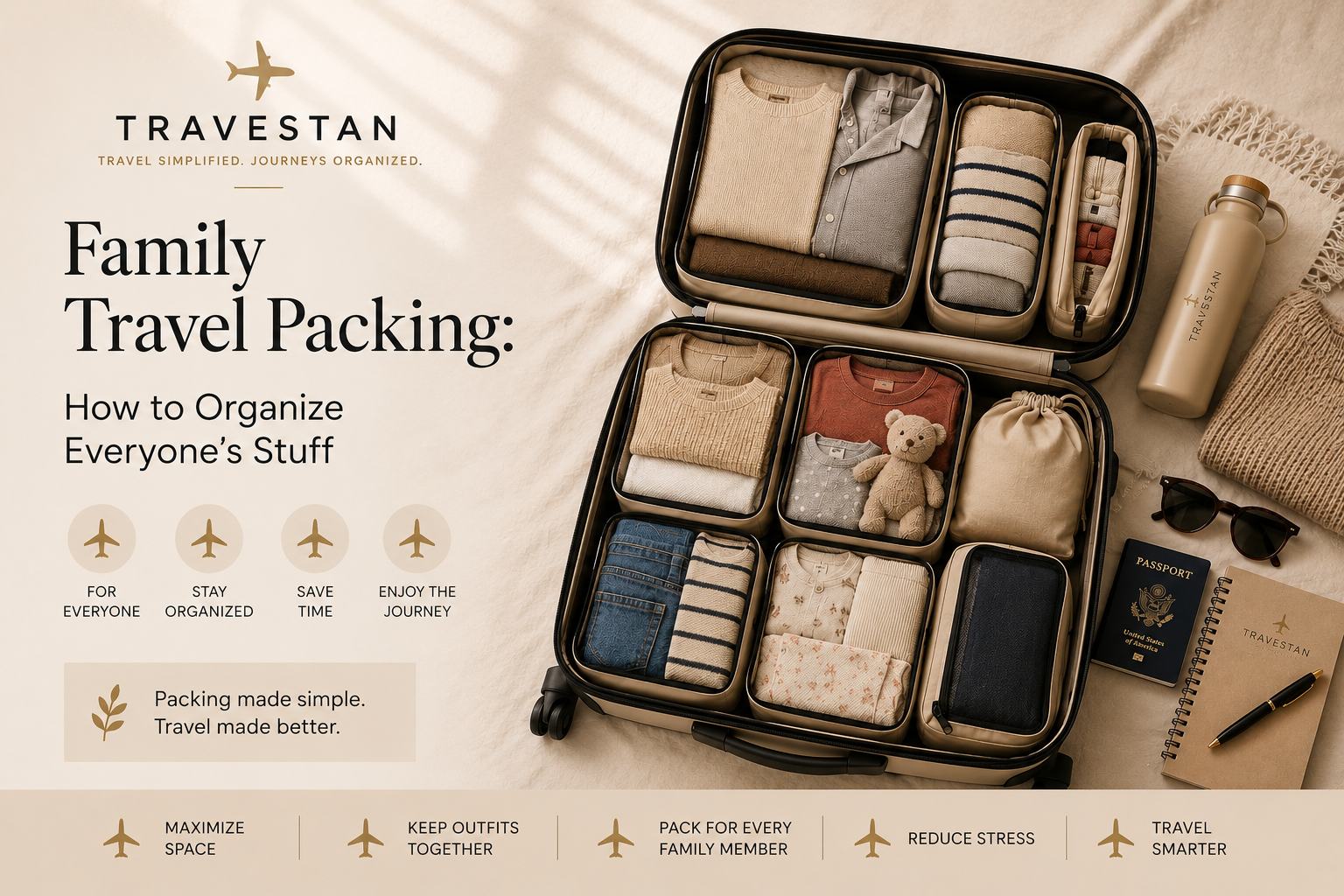 Family travel packing — how to organize everyone's stuff — Travestan